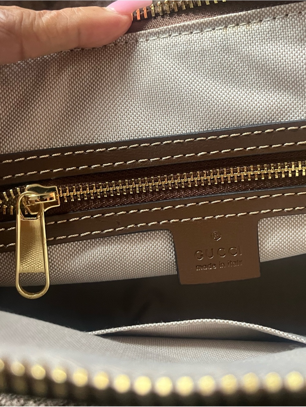 Brown GG Canvas Satchel with Gold Horsebit Detail - Picture 7 of 7